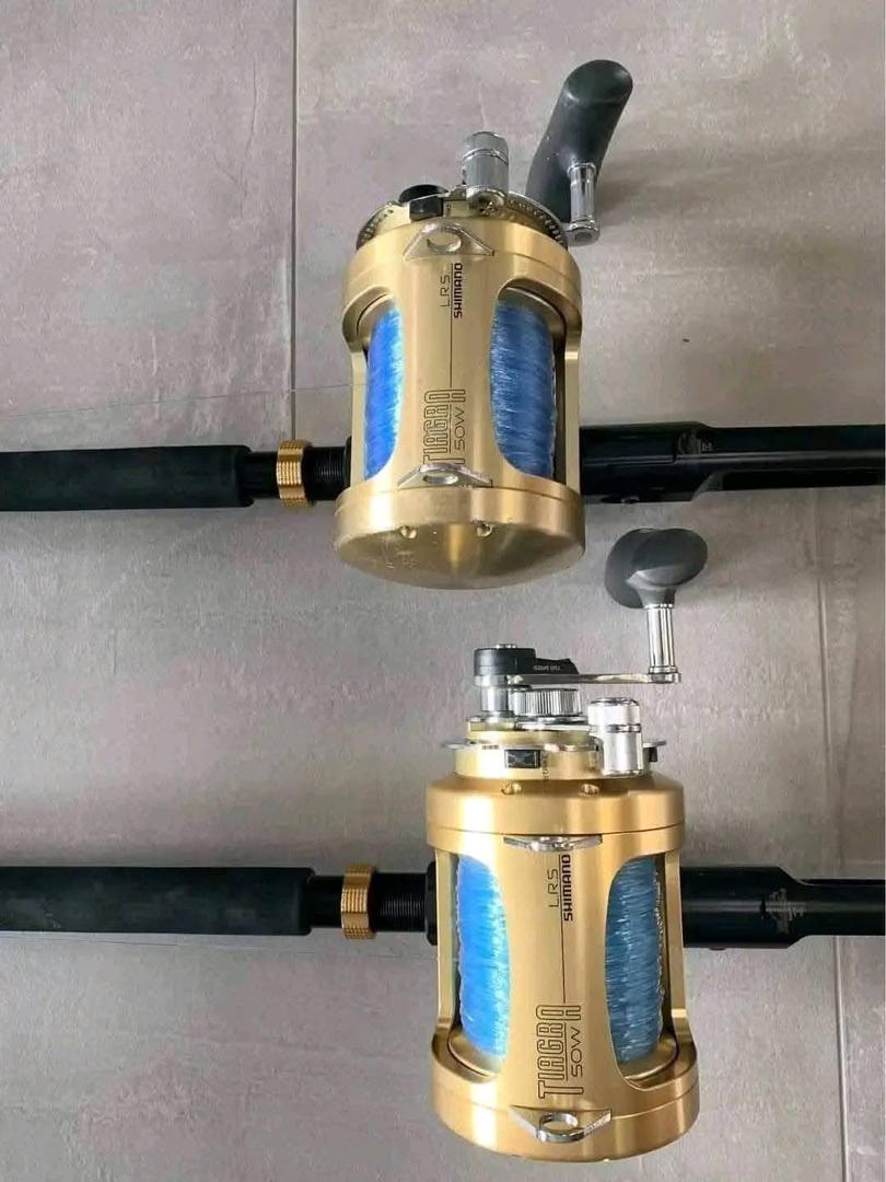 Pair of Shimano Tiagra 50W 2‑Speed Reels on Connelly Trolling Rods with Winthrop Adjustable Butts