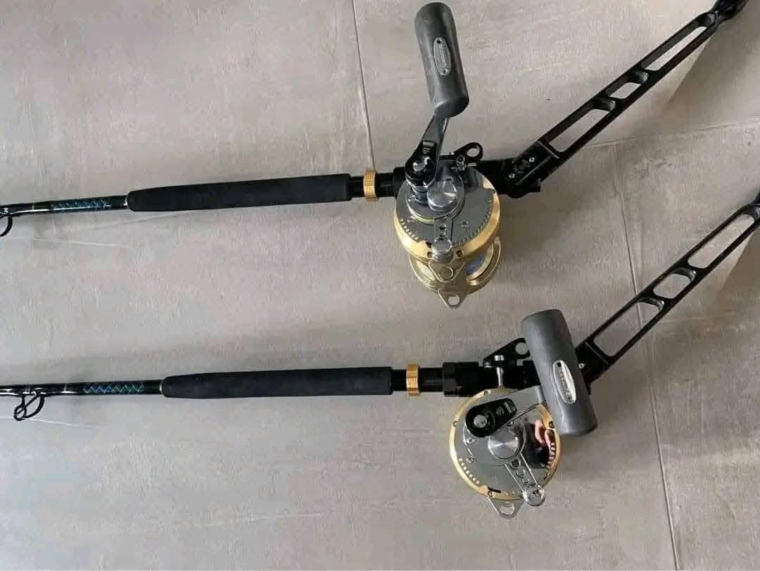 Pair of Shimano Tiagra 50W 2‑Speed Reels on Connelly Trolling Rods with Winthrop Adjustable Butts - Image 4